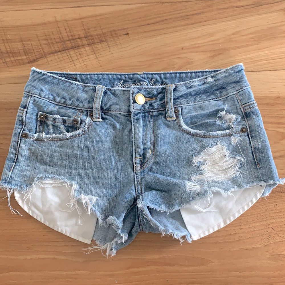 American Eagle Outfitters distressed jean shorts